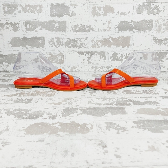 New Sarto By Franco Sarto Women's Red Leather Gwyneth Slide Flat Sandals A268 - Picture 7 of 12